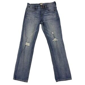 J.Crew Stretch Jeans Women 27 Distressed Medium Wash Slim Straight Denim SP16